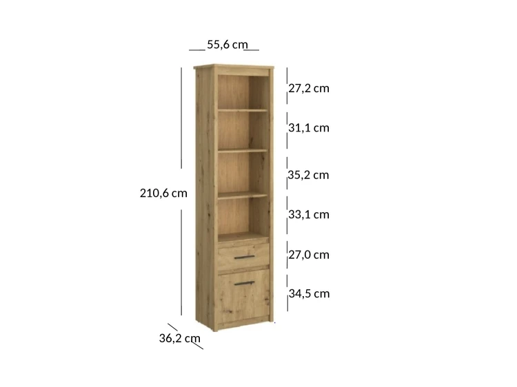 system AYSON regał otwarty 1d1s dąb artisan_4.jpg