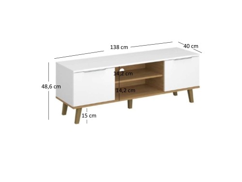 system NEPTUN szafka RTV 2d_140 biały _ dąb kamienny_4.jpg