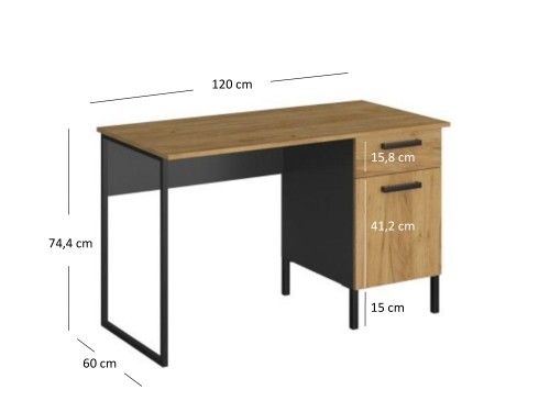 system SANTES biurko 1d1s_120 dąb craft złoty _ antracyt_4.jpg