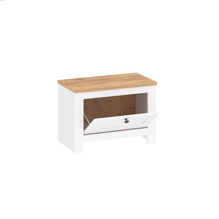 Furniwest szafka na buty MDF biały dąb złoty