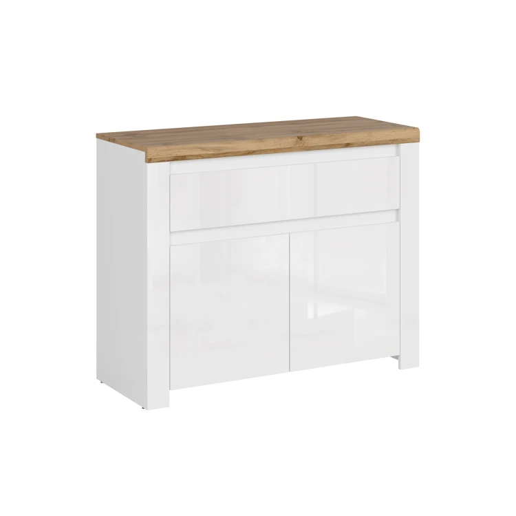 system VIGO komoda 2d1s [G] biały połysk _ dąb wotan_3.webp