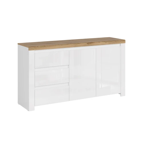 system VIGO komoda 2d3s [E] biały połysk _ dąb wotan_3.webp