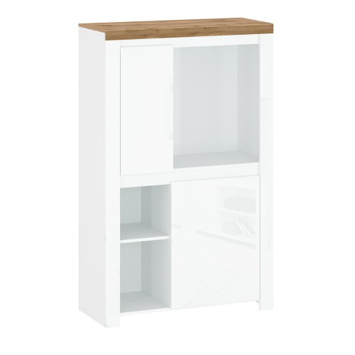system VIGO regał niski 2d [K] biały połysk _ dąb wotan_3.jpg