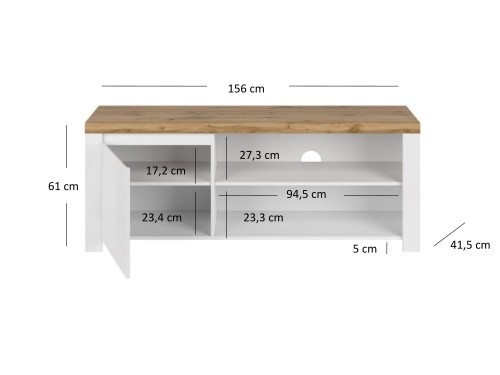 system VIGO szafka RTV 1d_160 [B] biały połysk _ dąb wotan_4.jpg