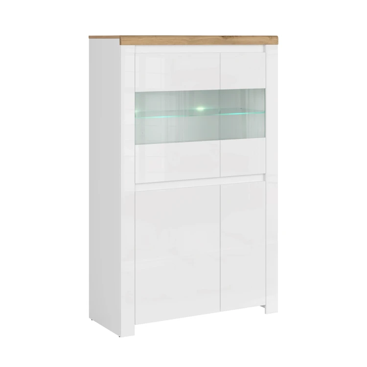 system VIGO witryna niska 2d2w [C] biały połsyk _dąb wotan_3.webp