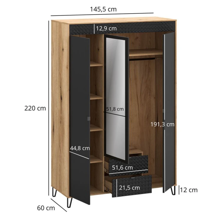 system BELLANO szafa z lustrem 3d2s [H] dąb evok  czarny_4.jpg