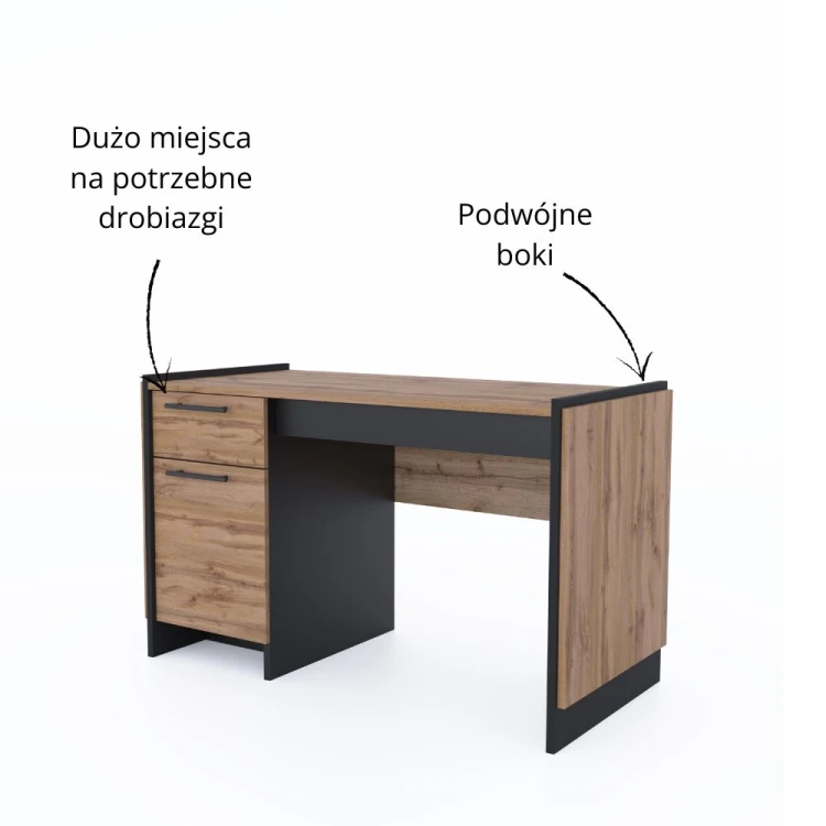 AMINO Biurko 1d1s_ 130 dąb wotan_czarny_10.jpg