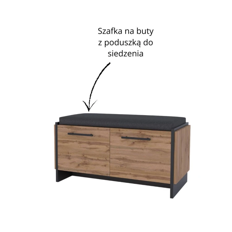 AMINO Szafka na buty 2d z siedziskiem dąb wotan_czarny_10.jpg