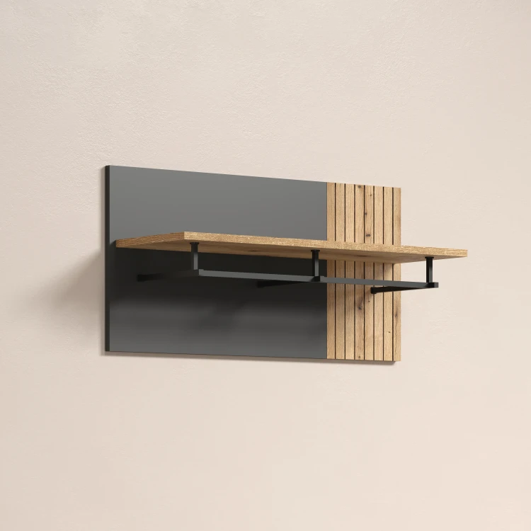 system ESTEBAN wieszak panel 80 grafit _ dąb evok _3b.webp