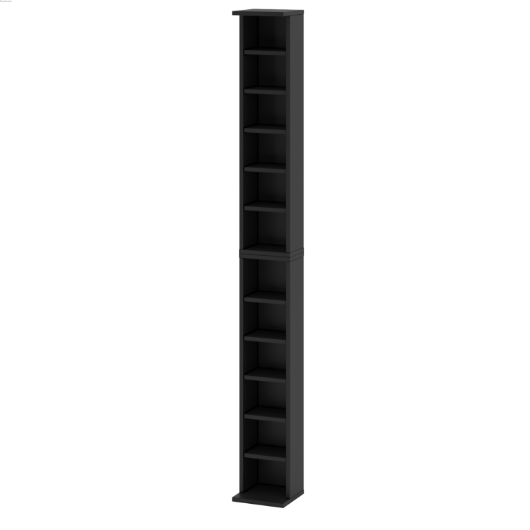 Furniwest regał na 204 płyty CD lub 72 płyty DVD kolor czarny 184 cm