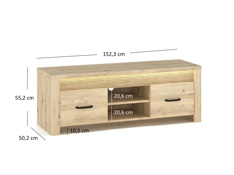system MORIS szafka RTV 2s_150 + LED dąb artisan_4.jpg