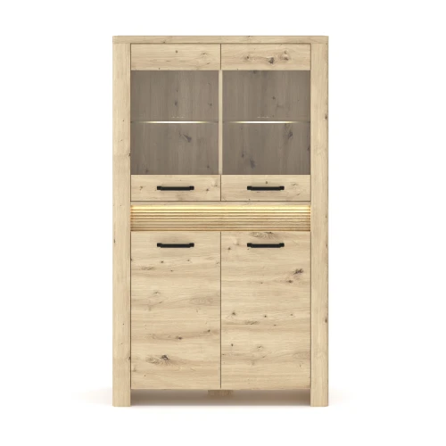 system MORIS witryna niska 2d2w + LED dąb artisan_1.webp