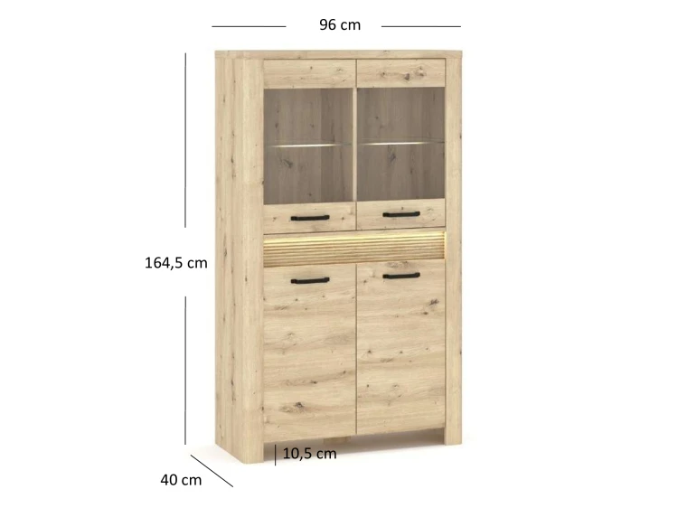 system MORIS witryna niska 2d2w + LED dąb artisan_4.jpg