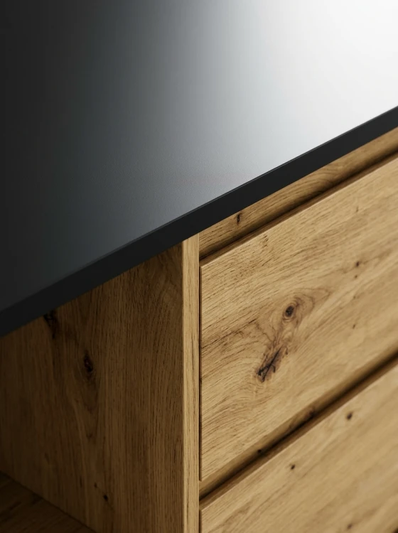 Furniwest komoda 6 szuflad dąb artisan czarny