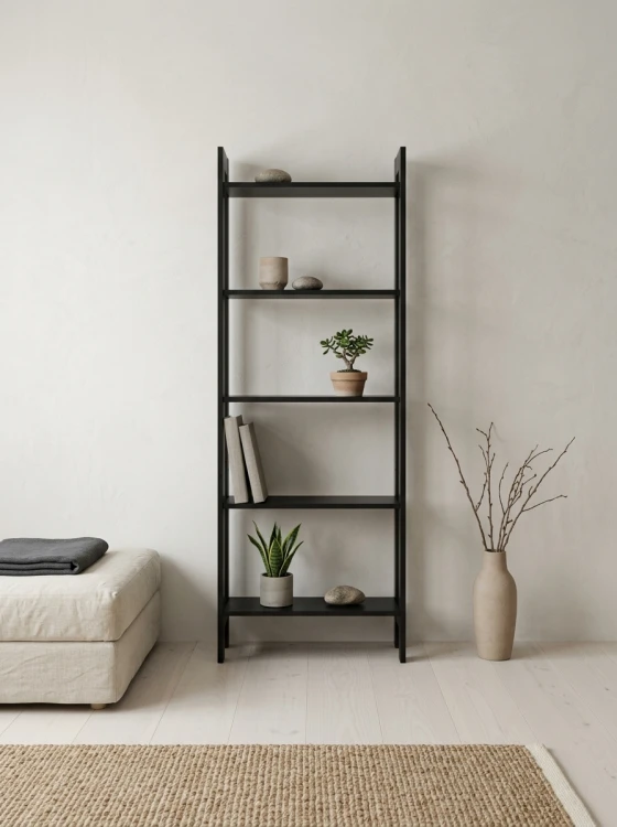 Furniwest regał czarny aranżacja