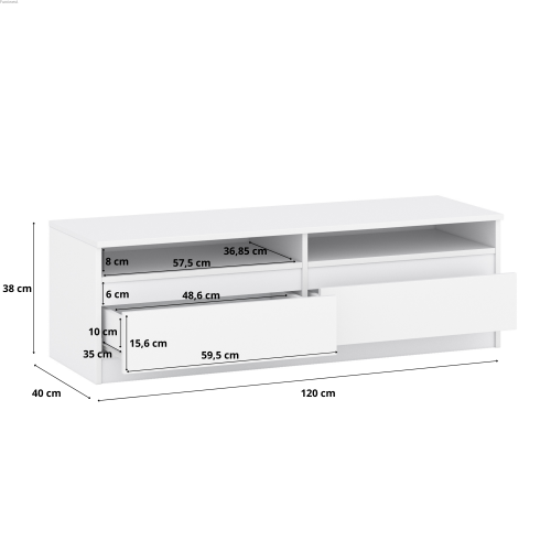 Furniwest szafka RTV 120 cm kolor biały