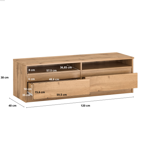 Furniwest szafka RTV 120 cm kolor dąb wotan