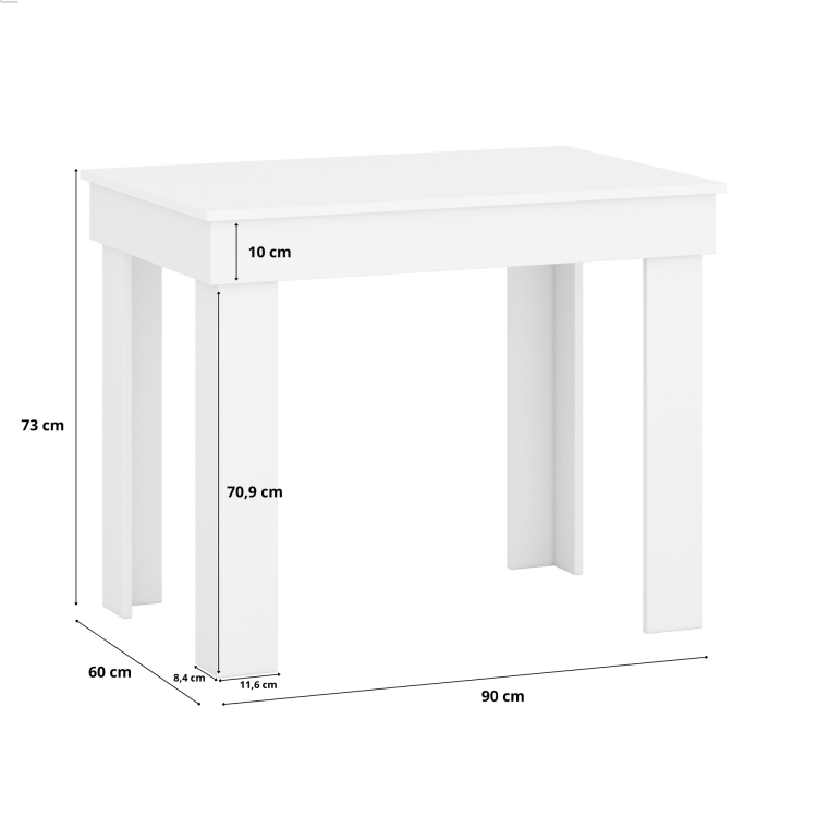 Furniwest stół do jadalni Cassie biały wymiary