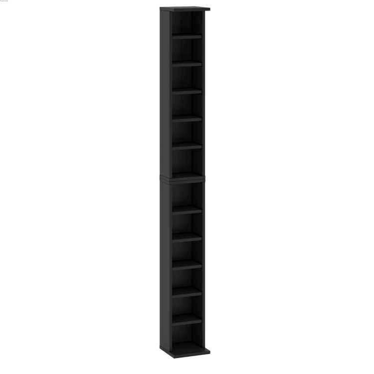 Furniwest regał na 204 płyty CD lub 72 płyty DVD kolor czarny 184 cm